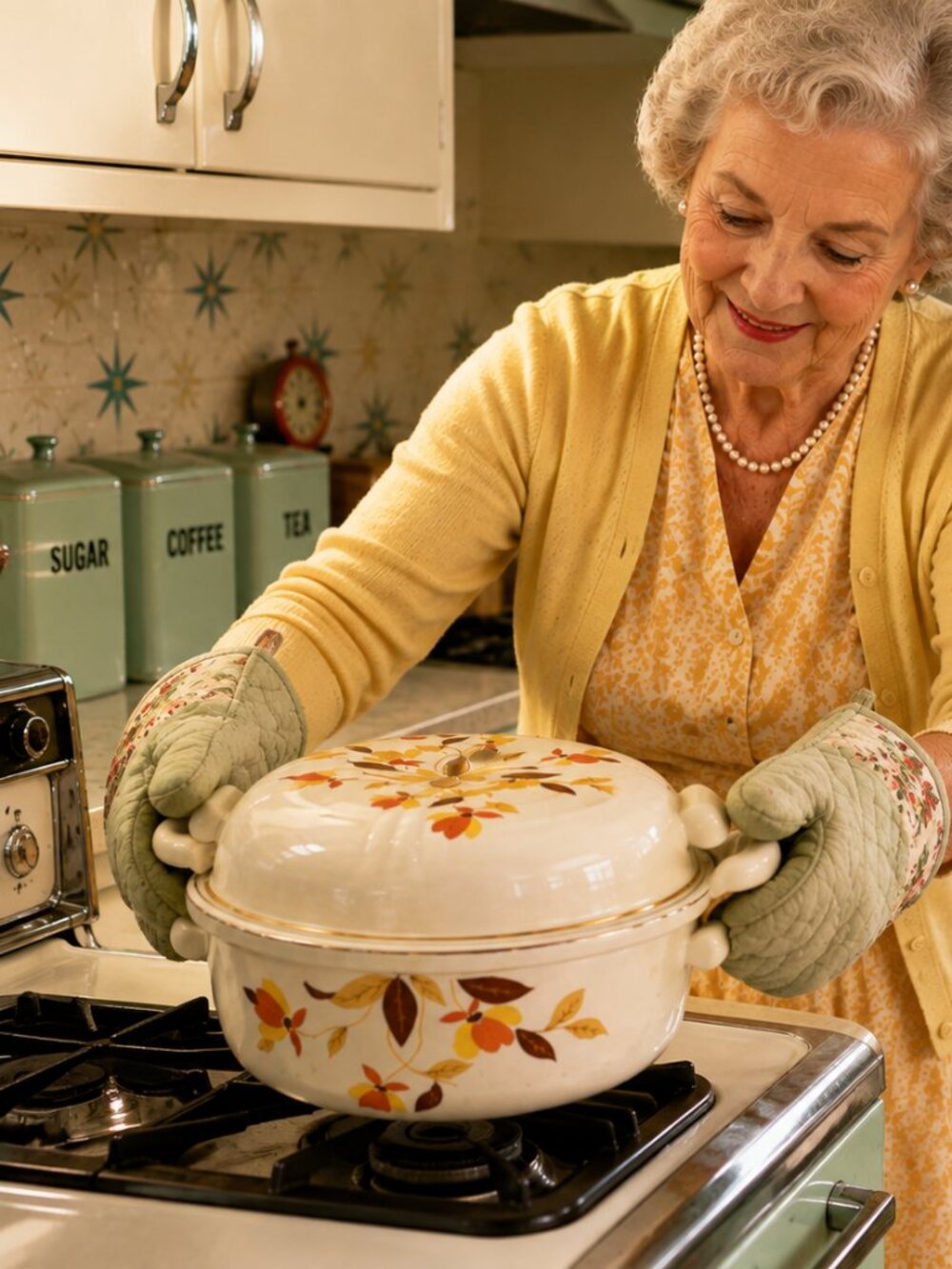 2 Qt Radiance Covered Casserole Autumn Leaf by HALL Superior - Mary Dunbar